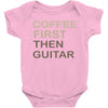 coffee then guitar Baby Bodysuit