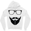 beard and glasses Zipper Hoodie