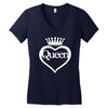 funny  queen of everything gift bride honeymoon hen night fashion fema Women's V-Neck T-Shirt