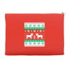 reindeer christmas ugly sweater Accessory Pouches