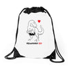 pregnant rex black color Drawstring Bags