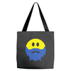 bearded smiley face Tote Bags