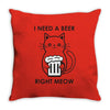 RIGHT MEOW BEER CAT Throw Pillow