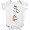 Cute Unicorn and Happy Cupcake Baby Bodysuit