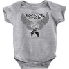 my hero is now my angel stomach cancer awreness Baby Bodysuit