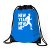 new year, new me running fitness Drawstring Bags