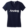 analog white logo Women's V-Neck T-Shirt