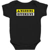 warning offensive mens funny Baby Bodysuit