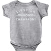lipstick diamonds champagne Baby Onesie