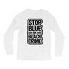 stop blue on black crime Long Sleeve Shirts