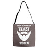 funny beards printed Adjustable Strap Totes
