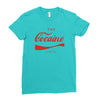 enjoy cocaine funny gray Ladies Fitted T-Shirt