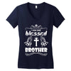 I Am One Blessed Brother Women's V-Neck T-Shirt