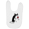 cat and wine Baby Bibs