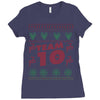 team 10 ugly christmas Ladies Fitted T-Shirt