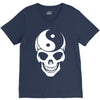 yin yang skull V-Neck Tee