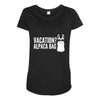 vacation alpaca bag animal humor funny Maternity Scoop Neck T-shirt