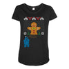 cookie monster gingerbread man ugly christmas sweater Maternity Scoop Neck T-shirt