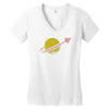 vintage space Women's V-Neck T-Shirt