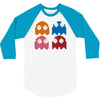 cool retro 80s pacman ghosts video games 3/4 Sleeve Shirt