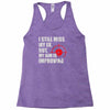 i still mis my ex but my aim is improving Racerback Tank