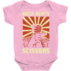 rock beat scissors Baby Onesie
