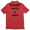 weekends coffee and dogs back Polo Shirt