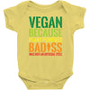 vegan because plant powered badiss was not an offical title Baby Bodysuit