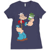 popeye spinach retro mens funny Ladies Fitted T-Shirt