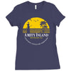 amity island jaws inspired movie shark printed Ladies Fitted T-Shirt