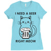 RIGHT MEOW BEER CAT Ladies Fitted T-Shirt