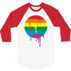 rainbow colored stripes dot running splashes 3/4 Sleeve Shirt