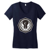 white and black Women's V-Neck T-Shirt