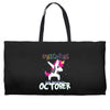 october born unicorns Weekender Totes