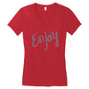 cute enjoy Women's V-Neck T-Shirt