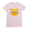 cat yellow Ladies Fitted T-Shirt