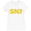 born to ski forced to work Ladies Fitted T-Shirt