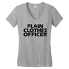 funny t shirt plain clothes officertee Women's V-Neck T-Shirt