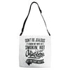 Don't Be Jealous I Know My Wife Is Smokin' Hot but She Can't Help It Adjustable Strap Totes