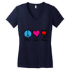 peace love wine Women's V-Neck T-Shirt