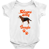 Sleeps With Beagle Baby Onesie