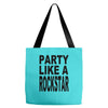 funny t shirt party like a rockstar tee hilarious shirt Tote Bags