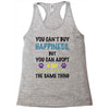 you can't buy happiness, but you can adopt a cat and that's pretty muc Racerback Tank