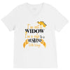 i'm not a widow i'm a wife to a husband with wings V-Neck Tee