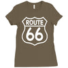 route 66 stampa bianca starda america sport Ladies Fitted T-Shirt
