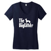 the dogfather italian greyhound white Women's V-Neck T-Shirt