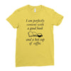 good book and coffee rectangle Ladies Fitted T-Shirt