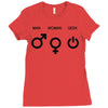 man woman geek symbols Ladies Fitted T-Shirt