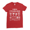 I Am A Cycling Man white letter Ladies Fitted T-Shirt