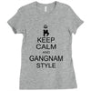keep calm and gangnam style black t shirt Ladies Fitted T-Shirt